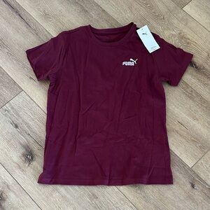 Puma Womens Burgundy Short Sleeve Tee